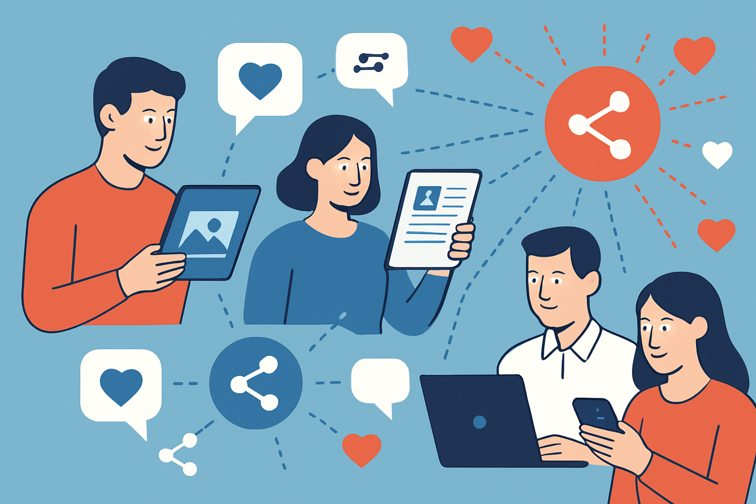 Visual representation of viral content spreading rapidly across social networks.