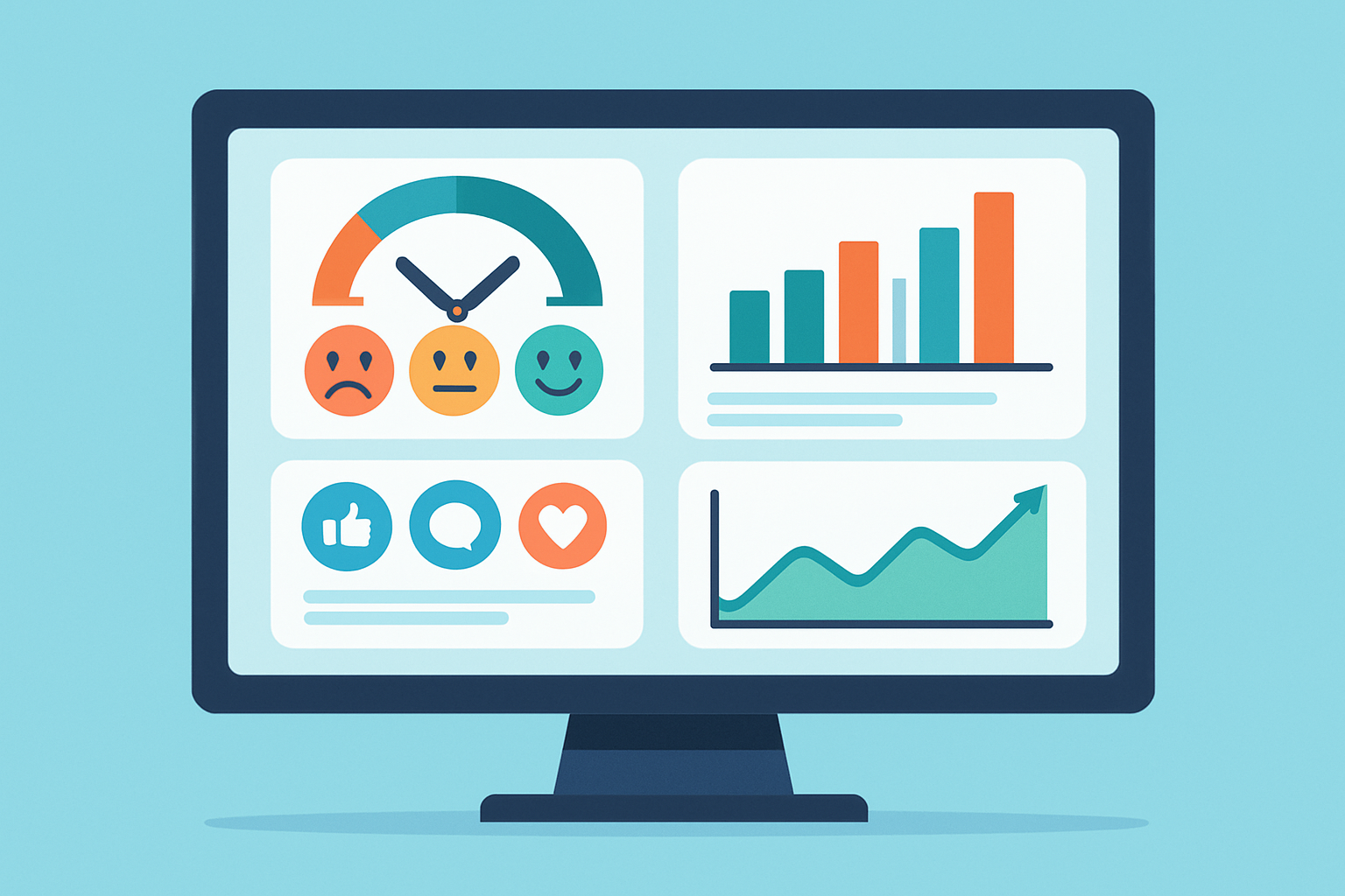 Reputation management dashboard displaying key metrics and performance indicators