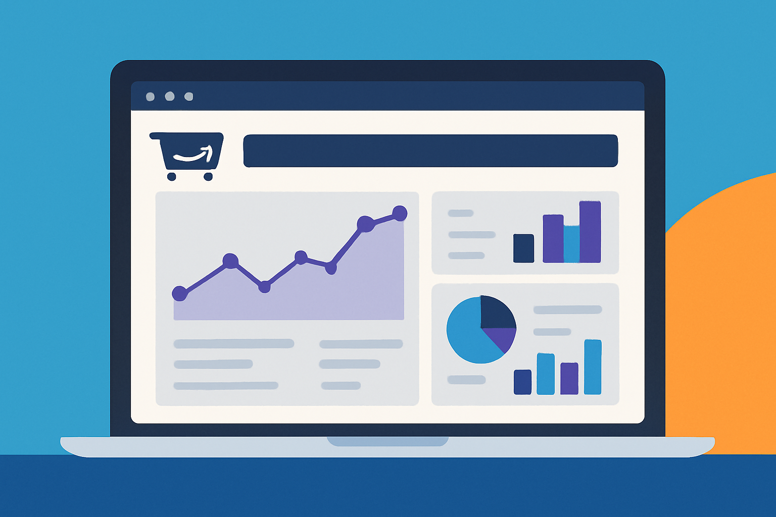 Amazon Seller Central dashboard displaying key marketing performance metrics and data insights