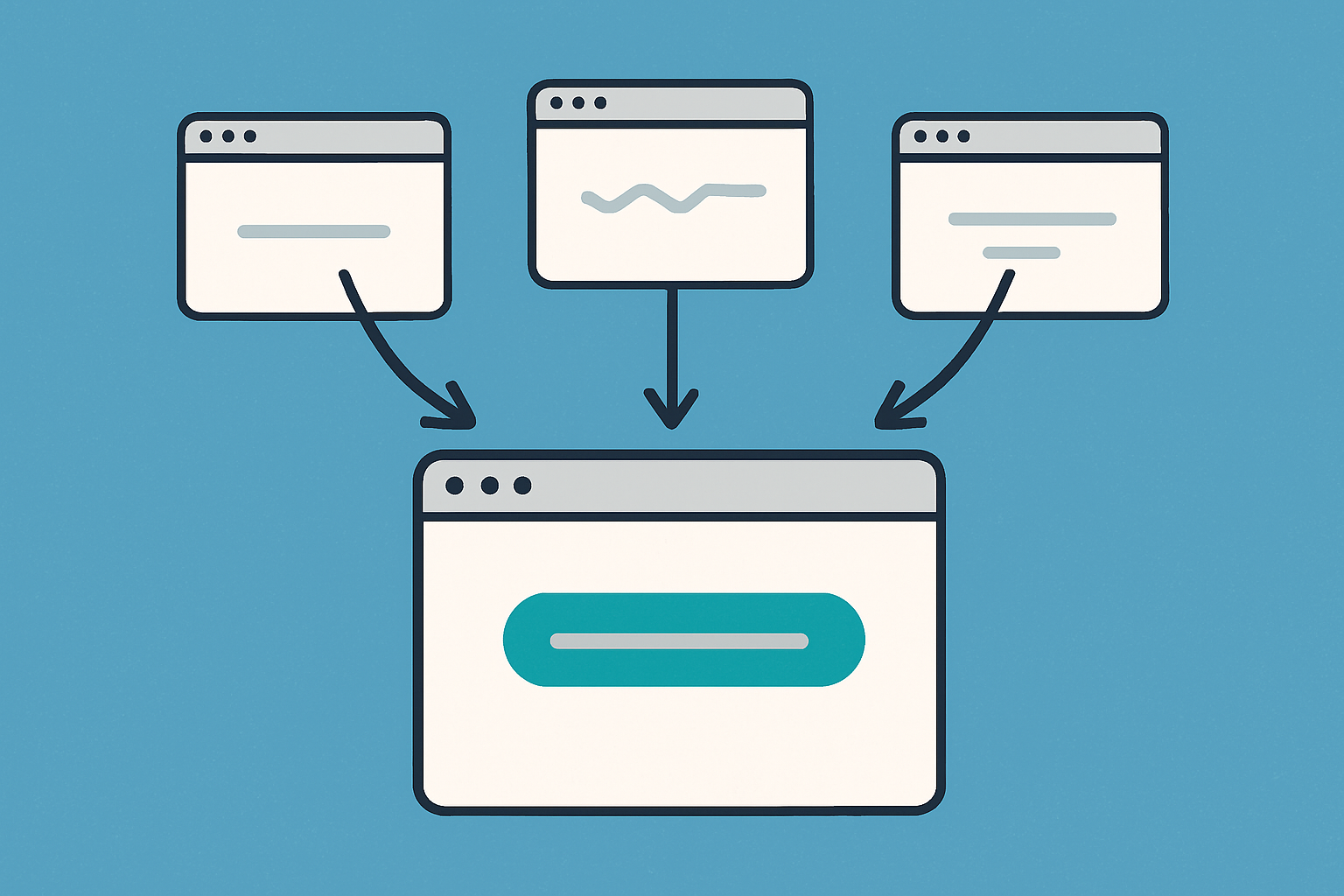 Visualization showing how canonical tags consolidate multiple similar URLs into one preferred version for search engines.