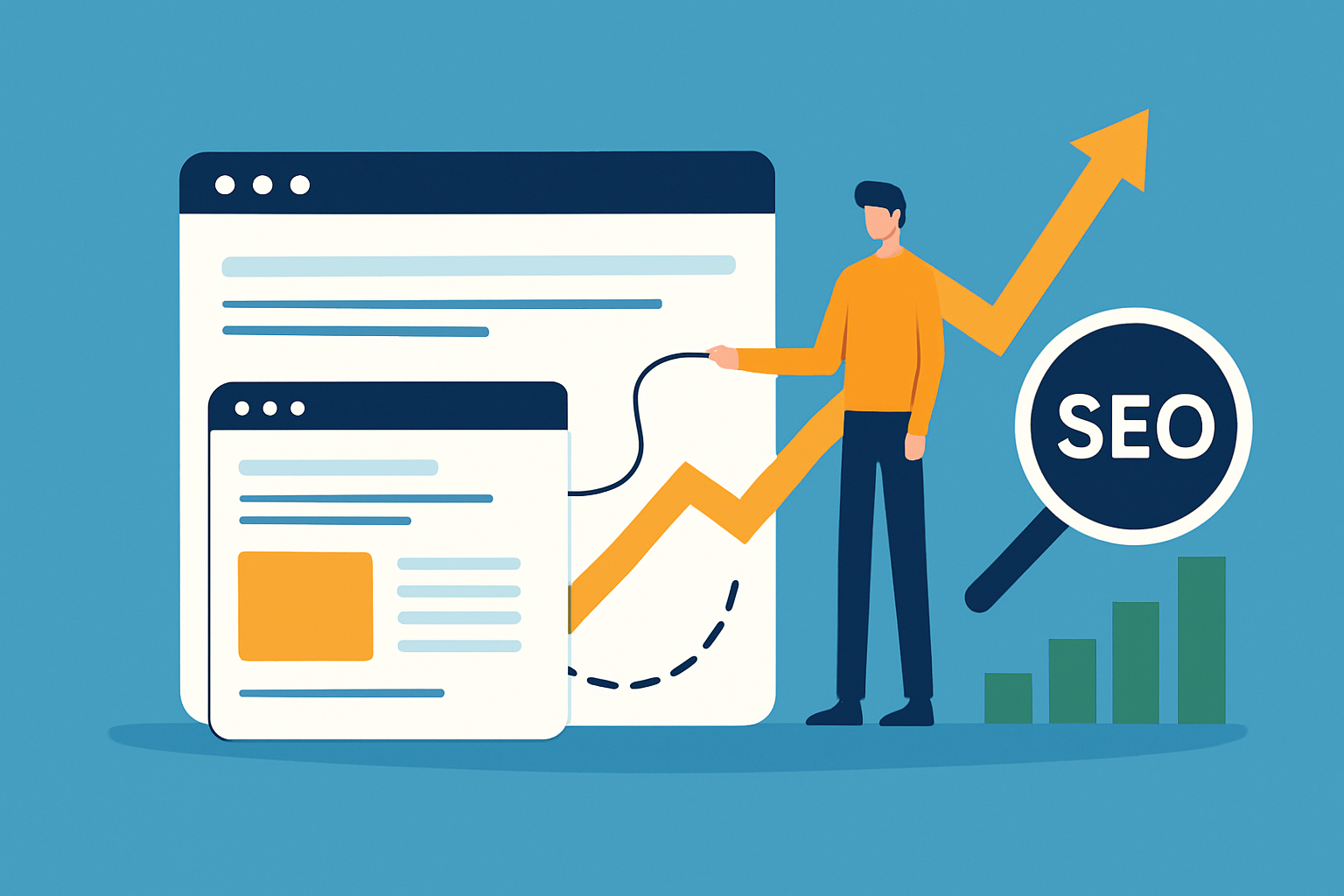 Visual representation of parasite SEO showing how content on third-party authoritative platforms improves search rankings.