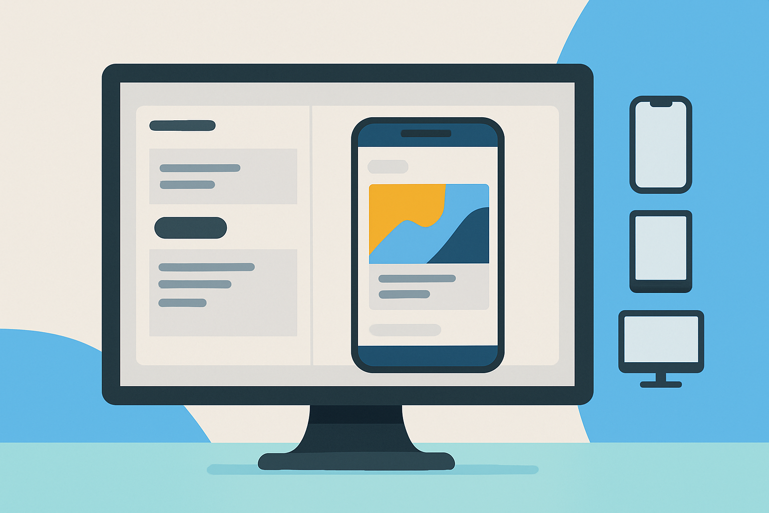 Facebook Creative Hub interface showing an ad mockup preview on multiple device types