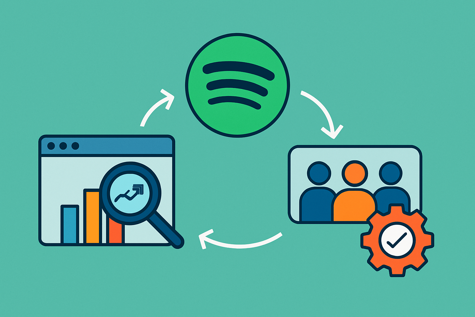 Advanced Spotify ad targeting strategies highlighting data-driven personalization and campaign refinement.