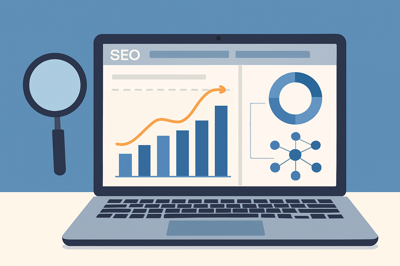 An SEO analytics dashboard visualizing internal link distribution and crawl paths across a website.