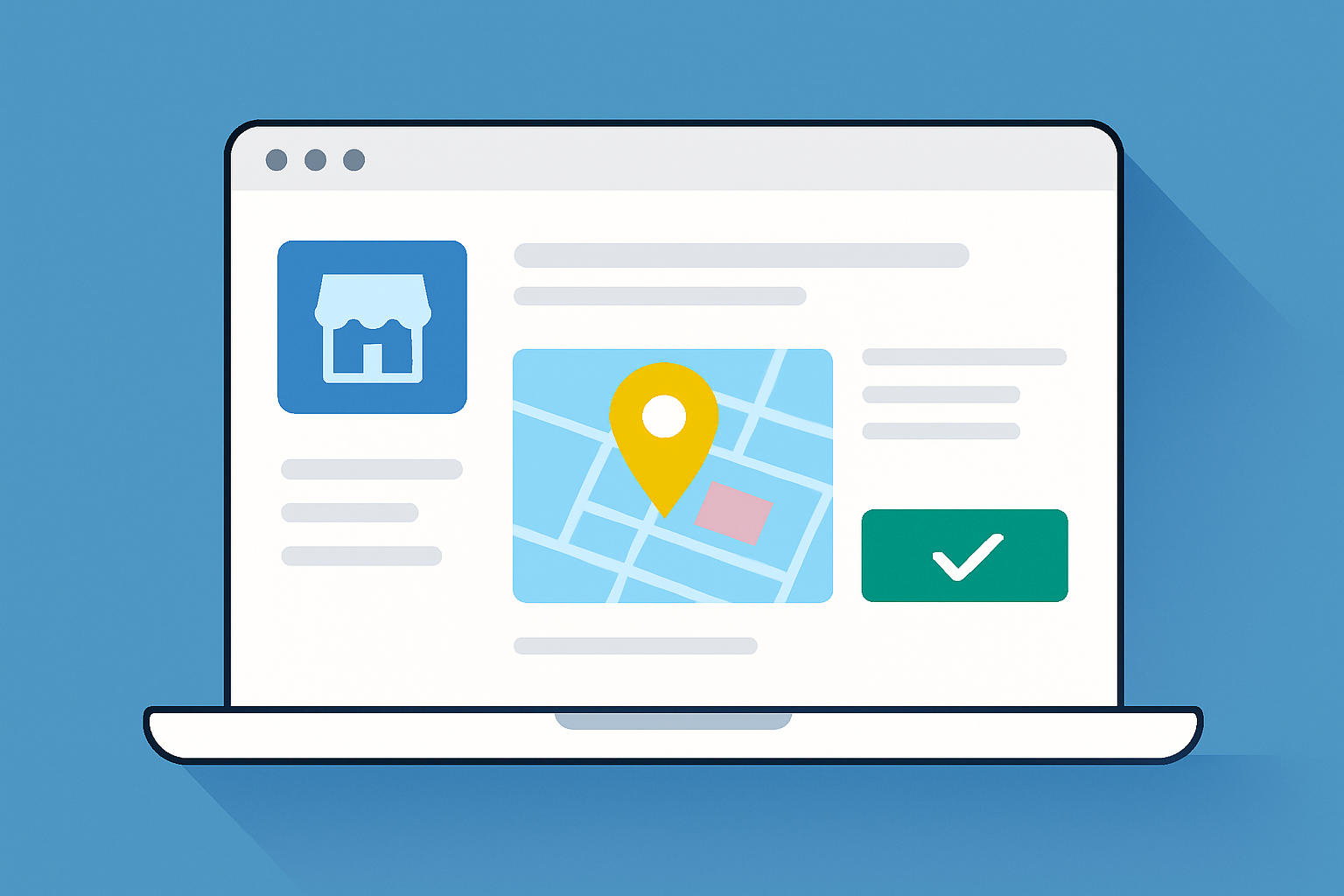 Bing Places dashboard with example business information and verification steps visible