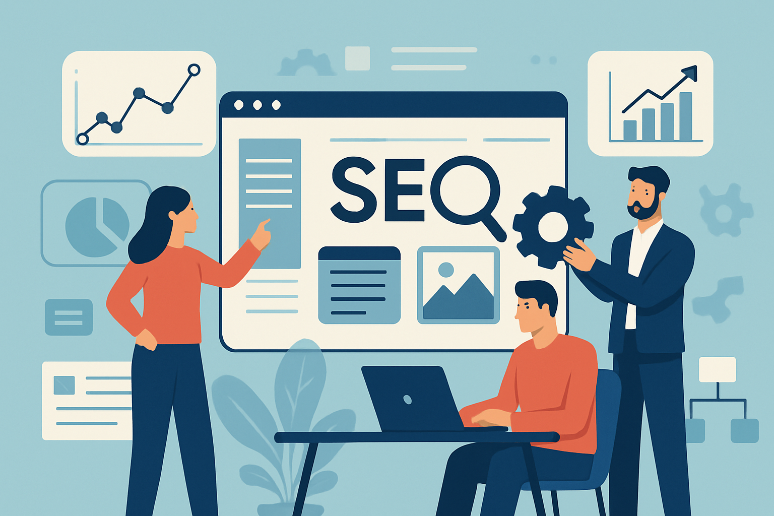 Visual representation of the complex SEO ecosystem within a large-scale enterprise website, illustrating crawl budget management and cross-team collaboration.