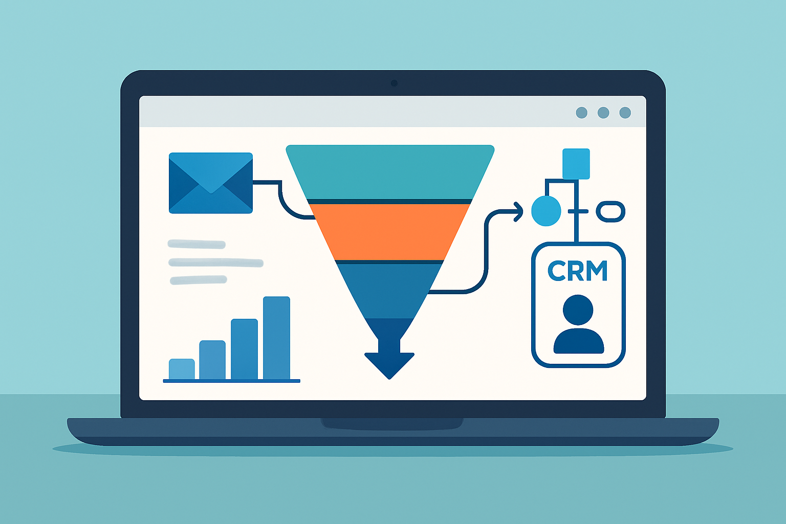 Marketing automation dashboard illustrating how CRM data drives automated lead nurturing workflows.