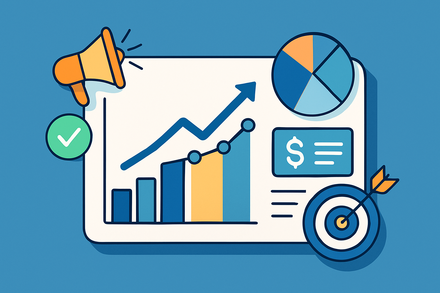 Analytics dashboard visualizing key performance indicators for optimizing and scaling high ticket digital marketing campaigns.